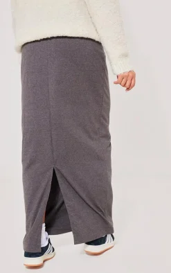 Maternity Charcoal Tie Front Maxi Skirt