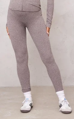 Maternity Chocolate Snatched Rib High Waist Leggings