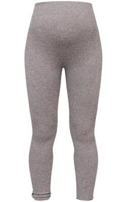 Maternity Chocolate Snatched Rib High Waist Leggings