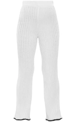 Maternity Cream Contrast Trim Knit Flares