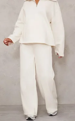 Maternity Cream Wide Leg Sweatpants