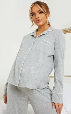 Maternity Grey Mama Long Sleeve PJ Top