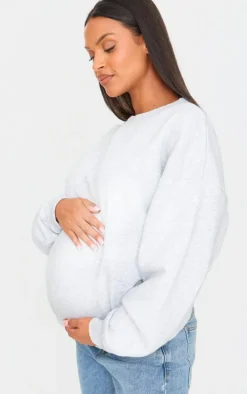 Maternity Grey Marl Basic Ultimate Sweatshirt