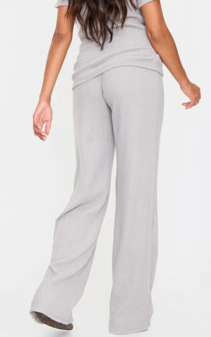 Maternity Grey Marl Brushed Rib Flared Pants