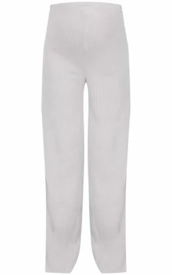 Maternity Grey Marl Brushed Rib Flared Pants