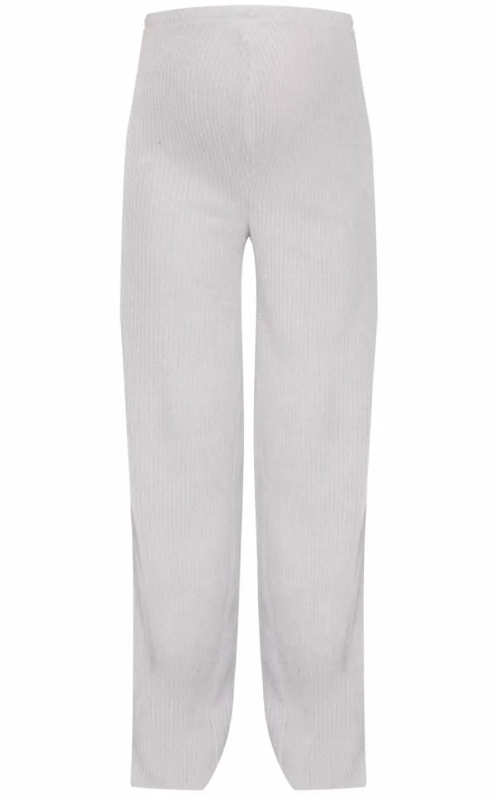Maternity Grey Marl Brushed Rib Flared Pants