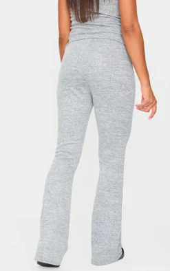 Maternity Grey Marl Brushed Flared Pants