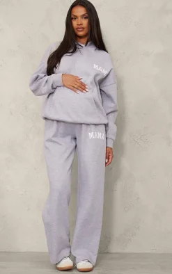 Maternity Grey Marl Mama Printed Hoodie