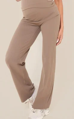 Maternity Mocha Core Collection Tab Snatched Sculpt Flared Pants
