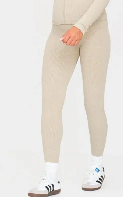 Maternity Moss Sand Ribbed Leggings