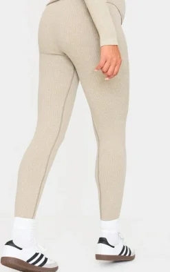 Maternity Moss Sand Ribbed Leggings