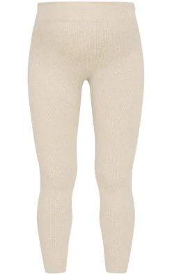 Maternity Moss Sand Ribbed Leggings