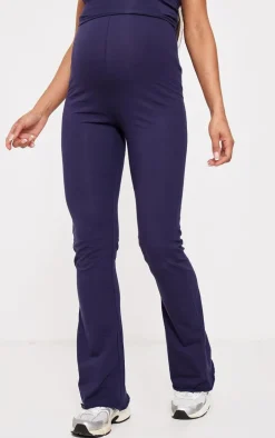 Maternity Navy Hem Flared Pants