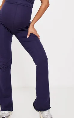 Maternity Navy Hem Flared Pants