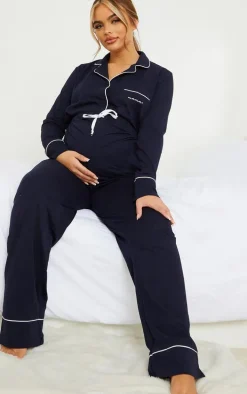 Maternity Navy Wide Leg Pj Pant
