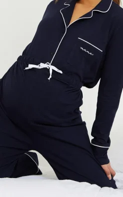 Maternity Navy Wide Leg Pj Pant