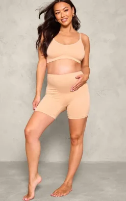 Maternity Nude Seamless Over The Bump Shorts