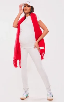 Maternity Oatmeal Marl Over The Bump Leggings