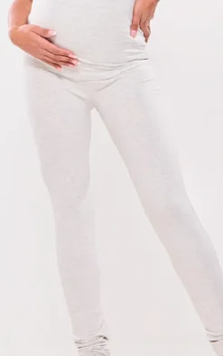 Maternity Oatmeal Marl Over The Bump Leggings