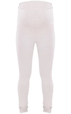 Maternity Oatmeal Marl Over The Bump Leggings