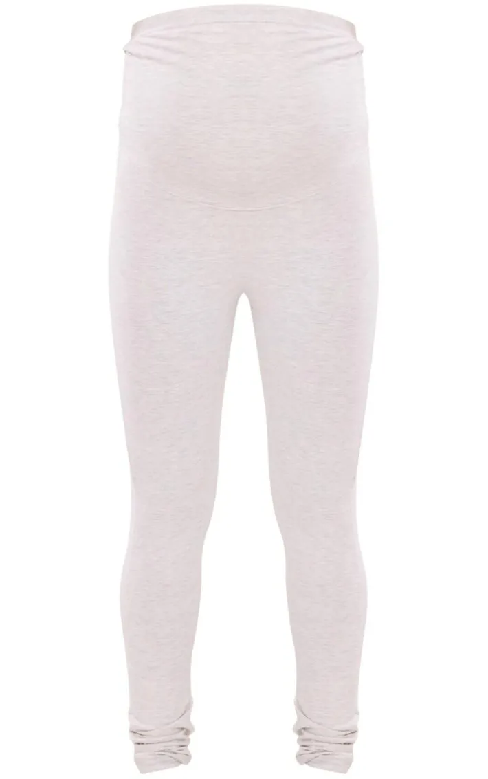 Maternity Oatmeal Marl Over The Bump Leggings