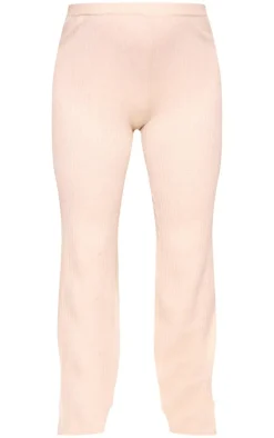 Maternity Oatmeal Rib Knit Wide Leg Pants