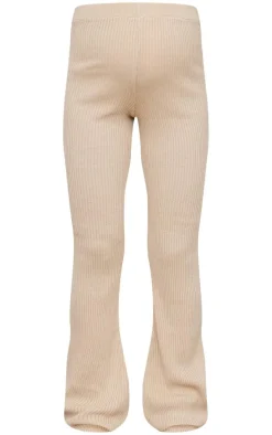Maternity Oatmeal Rib Knit Flared Pants