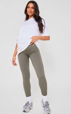 Maternity Olive Khaki Snatched Rib Leggings