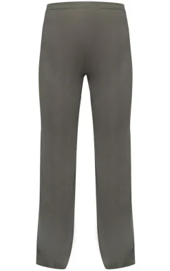 Maternity Olive Rib Wide Leg Flared Pants