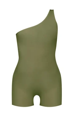 Maternity Olive Snatched Sculpt One Shoulder Unitard