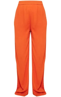 Maternity Orange Cheesecloth Wide Leg Pants