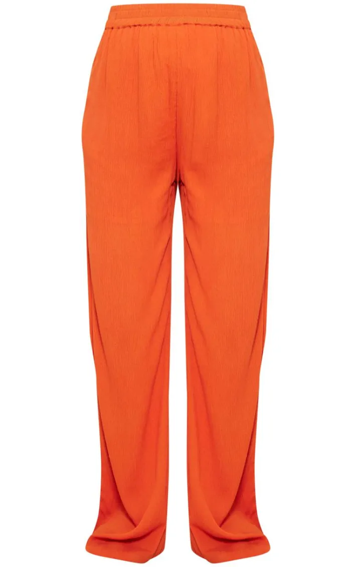 Maternity Orange Cheesecloth Wide Leg Pants
