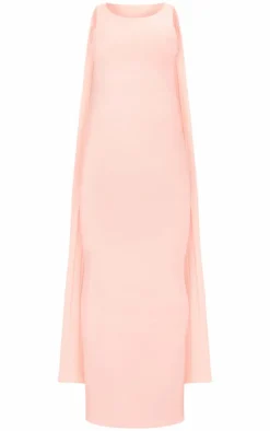 Maternity Pink Slinky Drape Detail Maxi Dress
