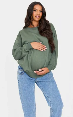 Maternity Sea Green Ultimate Oversized Sweatshirt