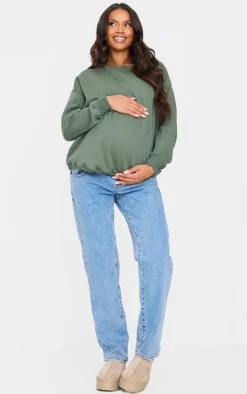Maternity Sea Green Ultimate Oversized Sweatshirt
