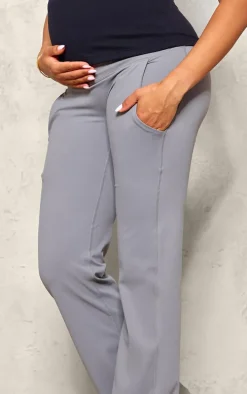 Maternity Slate Grey Pocket Flared Leggings