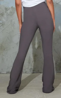 Maternity Slate Ribbed Flared Leggings