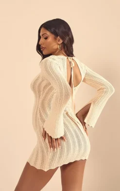 Maternity Stone Knitted Scoop Neck Mini Dress