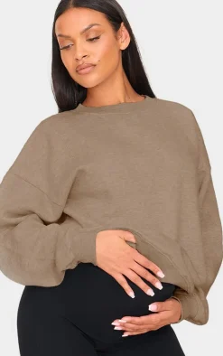 Maternity Taupe Ultimate Oversized Sweatshirt