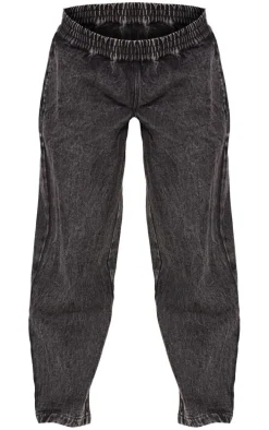 Maternity Washed Black Elasticated Waist Straight Leg Jeans