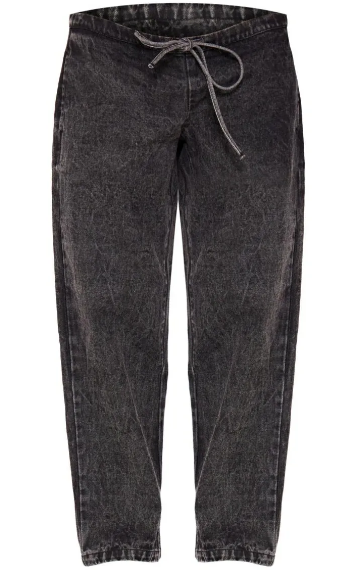 Maternity Washed Black Under Bump Drawstring Straight Leg Jeans