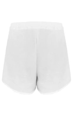 Maternity White Cheesecloth Shorts
