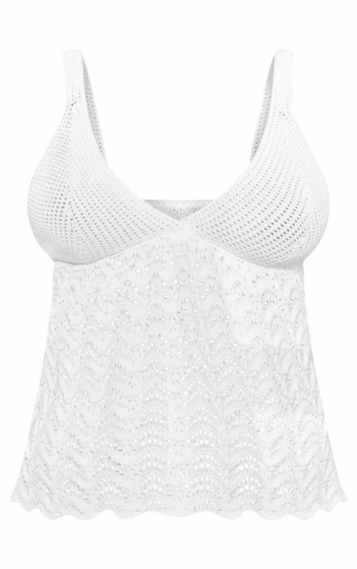 Maternity White Knit Cami Strap Long Top