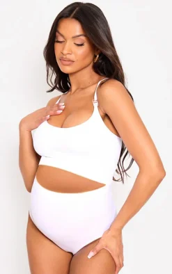 Maternity White Seamless Strappy Nursing Bra