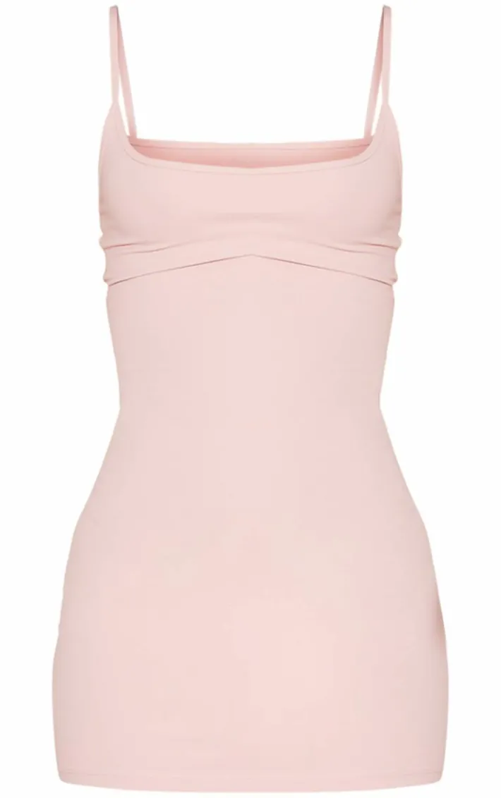 Mauve Strappy Snatched Sculpt Bodycon Dress