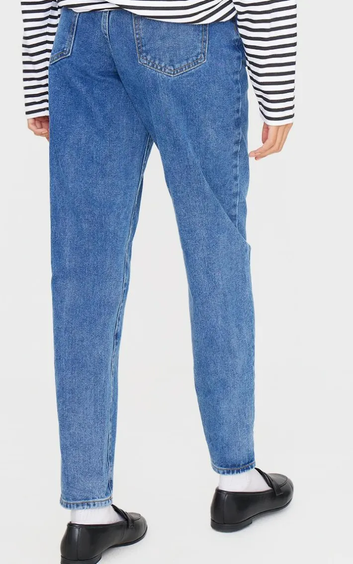 Mid Blue Wash Basic Straight Leg Jean