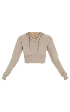 Mocha Bustier Zip Up Hoodie