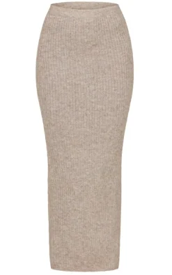 Mocha Luxe Knit Low Rise Midaxi Skirt