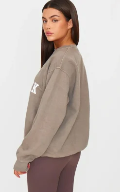 Mocha New York Downtown Graphic Printed Sweatshirt