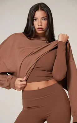 Mocha Oversized Boxy Sweatshirt